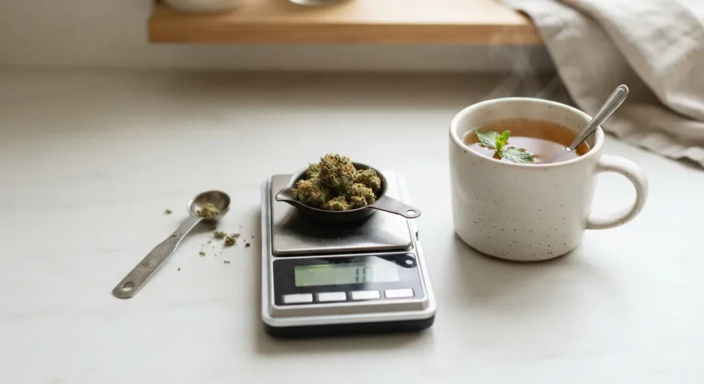 Measuring a THC dose for homemade cannabis tea